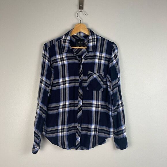 RAILS Hunter Plaid Button Down Shirt in Admiral Blue - Picture 8 of 8